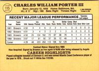 1985 Donruss Chuck Porter #115