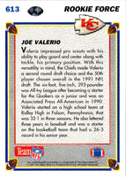 1991 Upper Deck Joe Valerio #613 Rookie