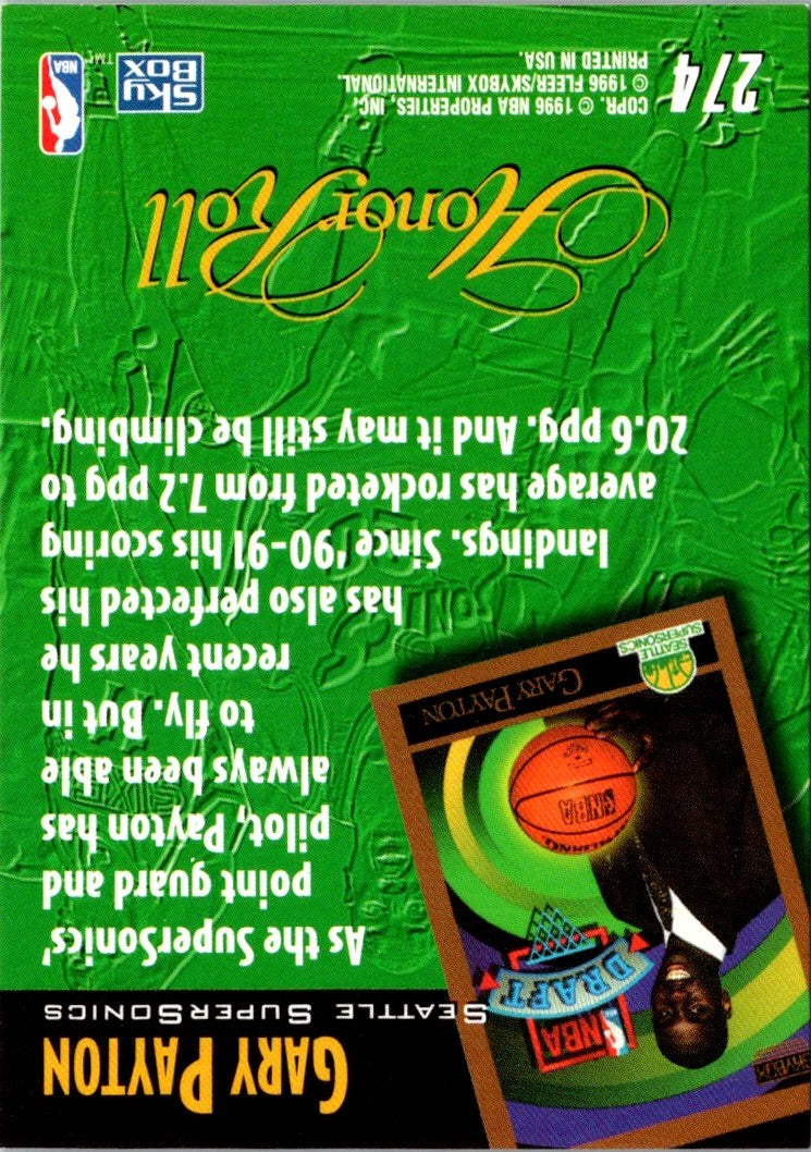 1996 SkyBox Premium NBA Pick-Up Game Sweepstakes Stickers Seattle SuperSonics