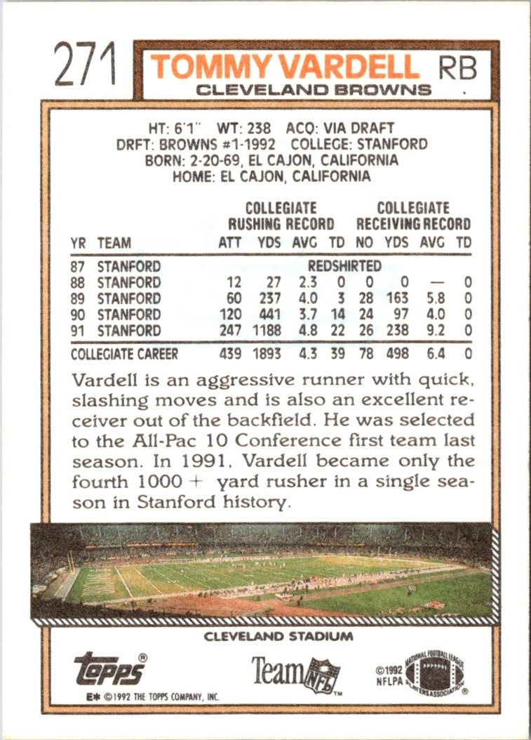 1992 Topps Tommy Vardell