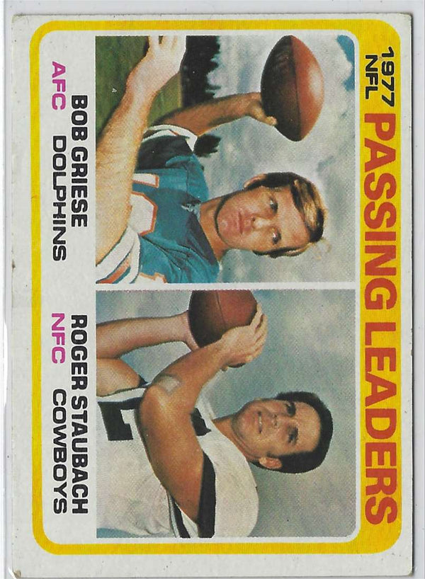 1978 Topps Bob Griese/Roger Staubach #331 Hot