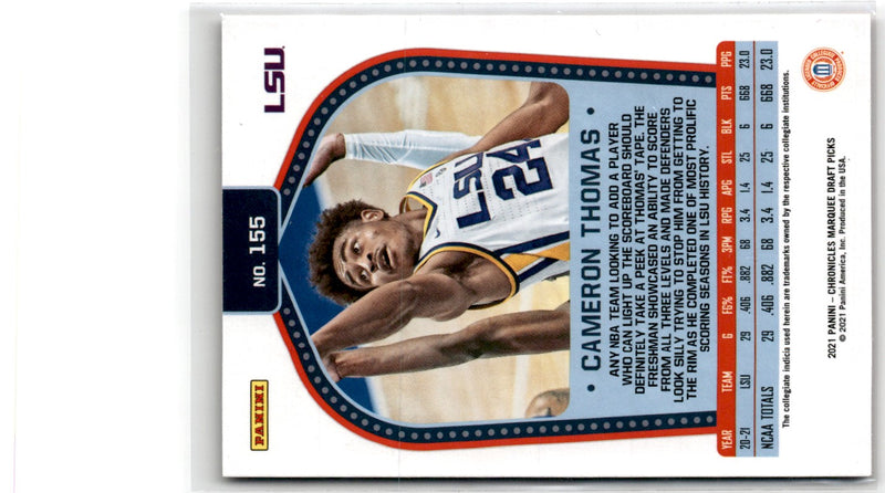 2021 Panini Chronicles Draft Picks Cameron Thomas