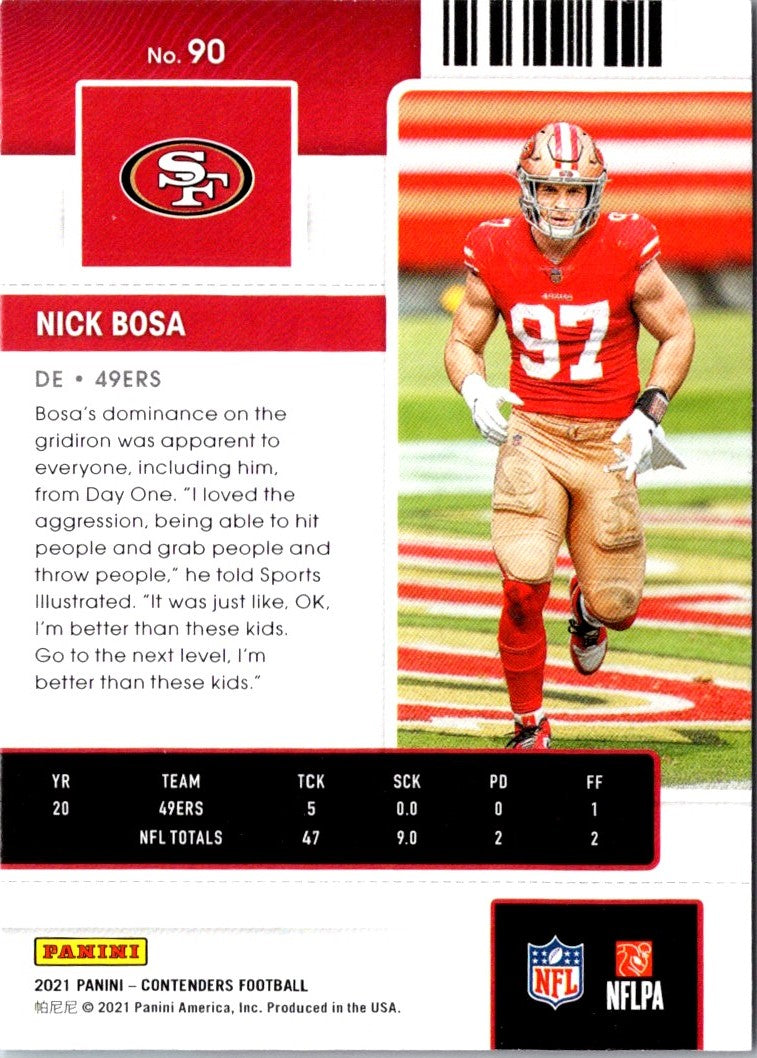 2021 Panini Contenders Red Zone Nick Bosa