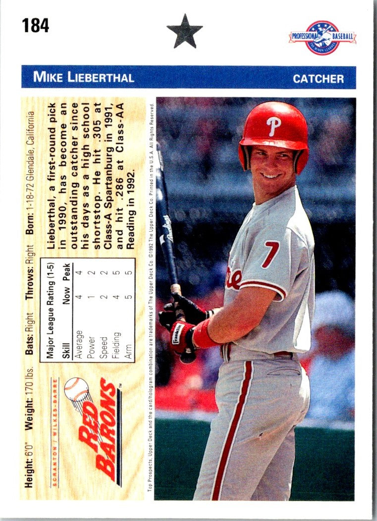 1992 Upper Deck Minors Mike Lieberthal