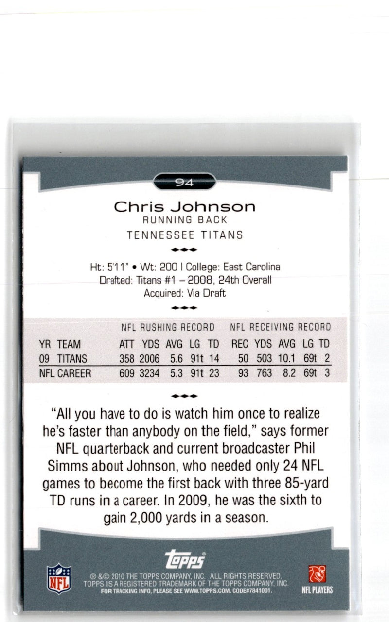 2010 Topps Platinum Chris Johnson