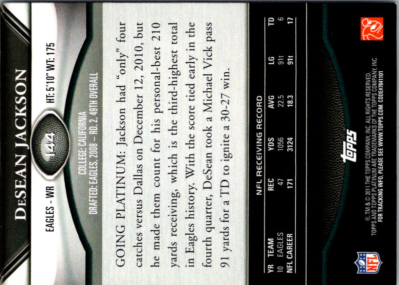 2011 Topps Platinum DeSean Jackson