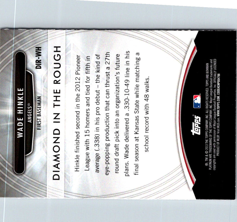 2013 Bowman Platinum Diamond in the Rough Wade Hinkle