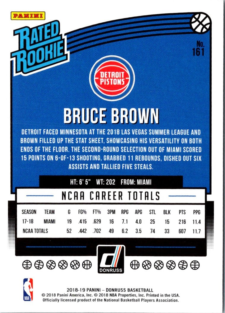 2018 Donruss Optic Blue Velocity Bruce Brown