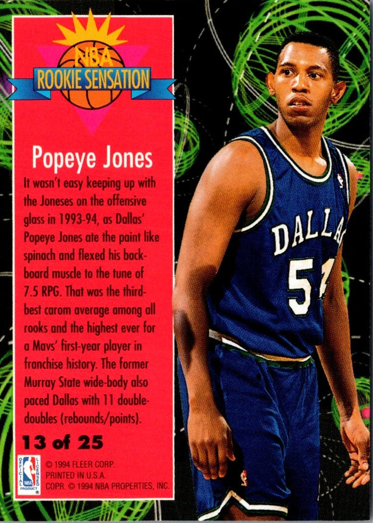 1994 Fleer Rookie Sensations Popeye Jones