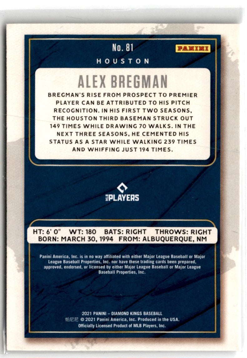 2021 Panini Diamond Kings Blue Alex Bregman