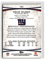 2012 Bowman Rookies David Wilson #153