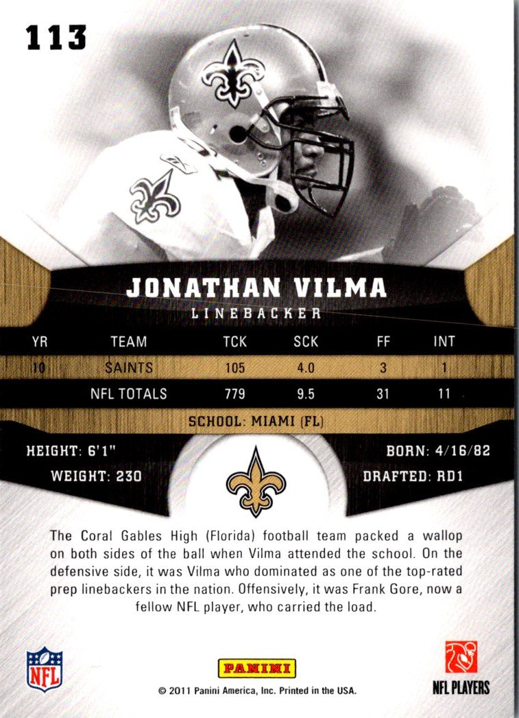 2011 Panini Gridiron Gear Jonathan Vilma