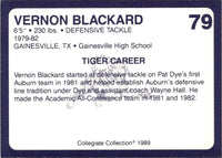 1989 Collegiate Collection Auburn Coke 580 Vernon Blackard #79