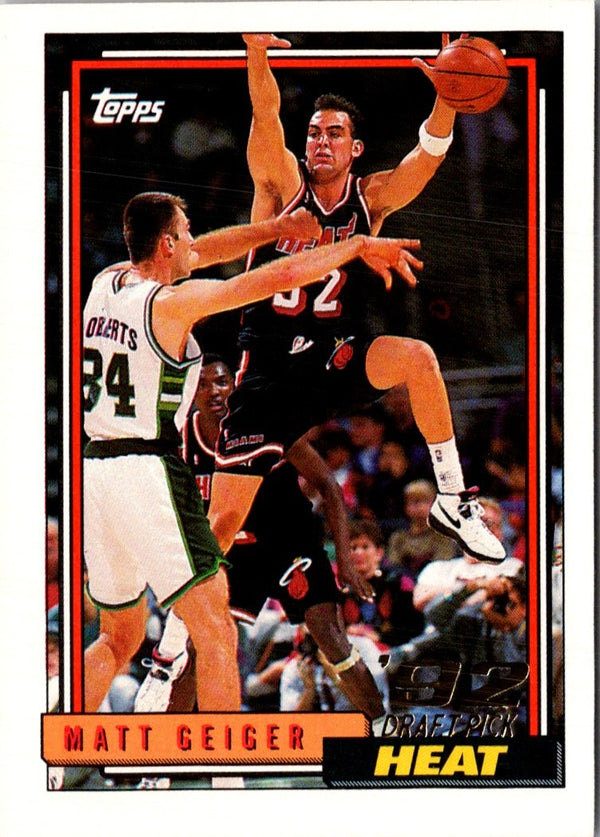 1992 Topps Matt Geiger #322 Rookie