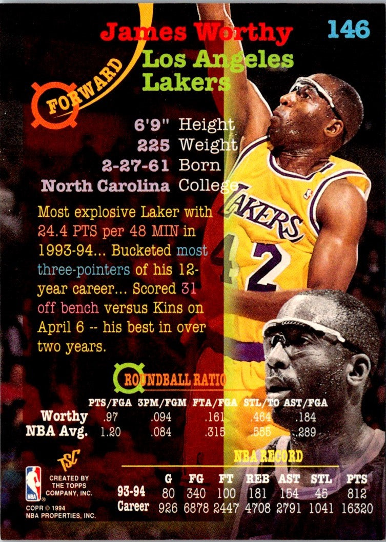 1994 Stadium Club James Worthy