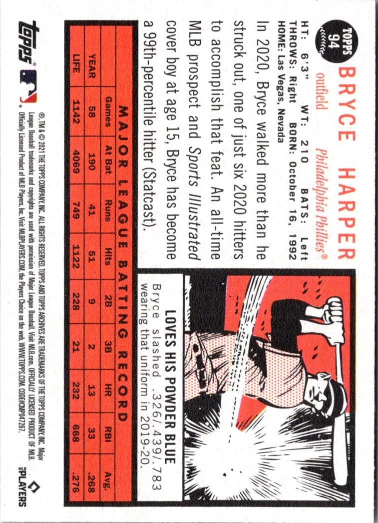 2021 Topps Archives Bryce Harper