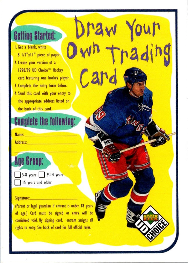 1998 UD Choice Draw Your Own Trading Card Wayne Gretzky #DW1