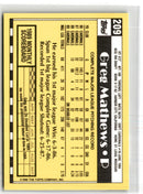 1990 Topps Tiffany Greg Mathews