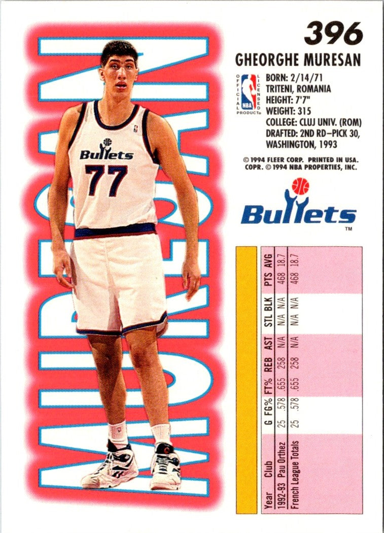 1993 Fleer Gheorghe Muresan