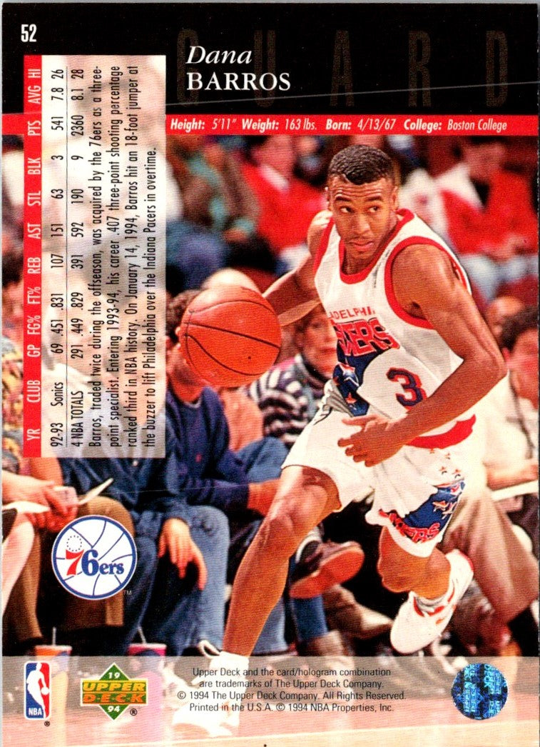 1993 Upper Deck Special Edition Electric Court Gold Dana Barros