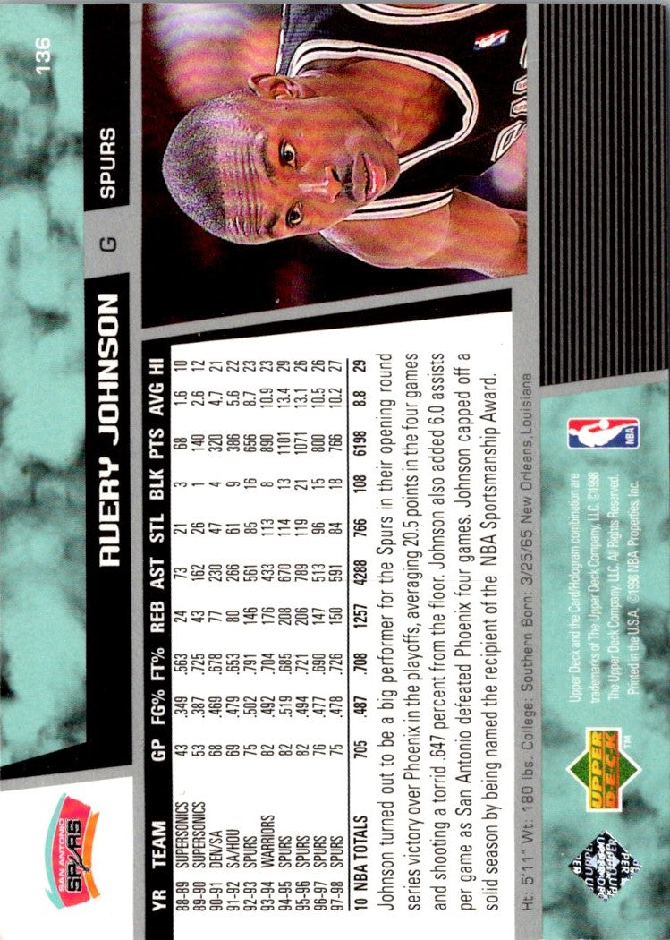 1998 Upper Deck Avery Johnson