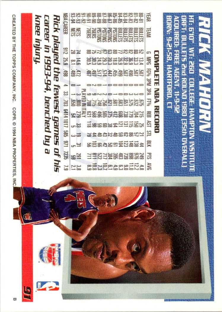 1994 Topps Rick Mahorn