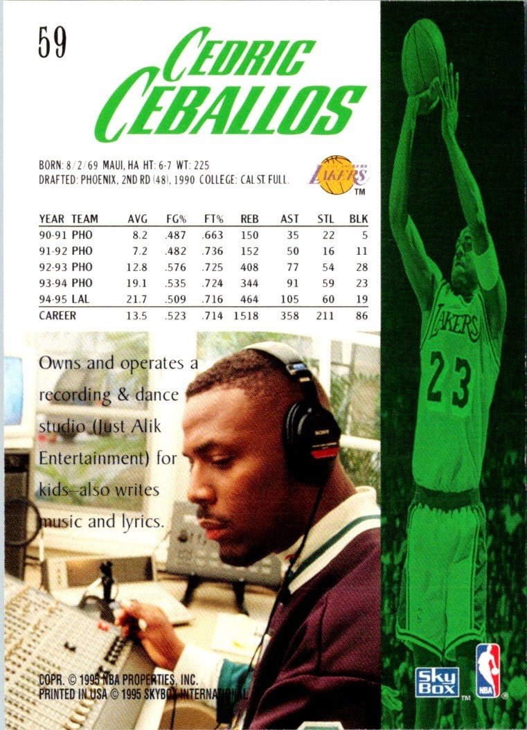 1995 SkyBox Premium Cedric Ceballos