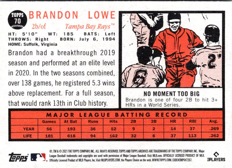 2021 Topps Archives Brandon Lowe