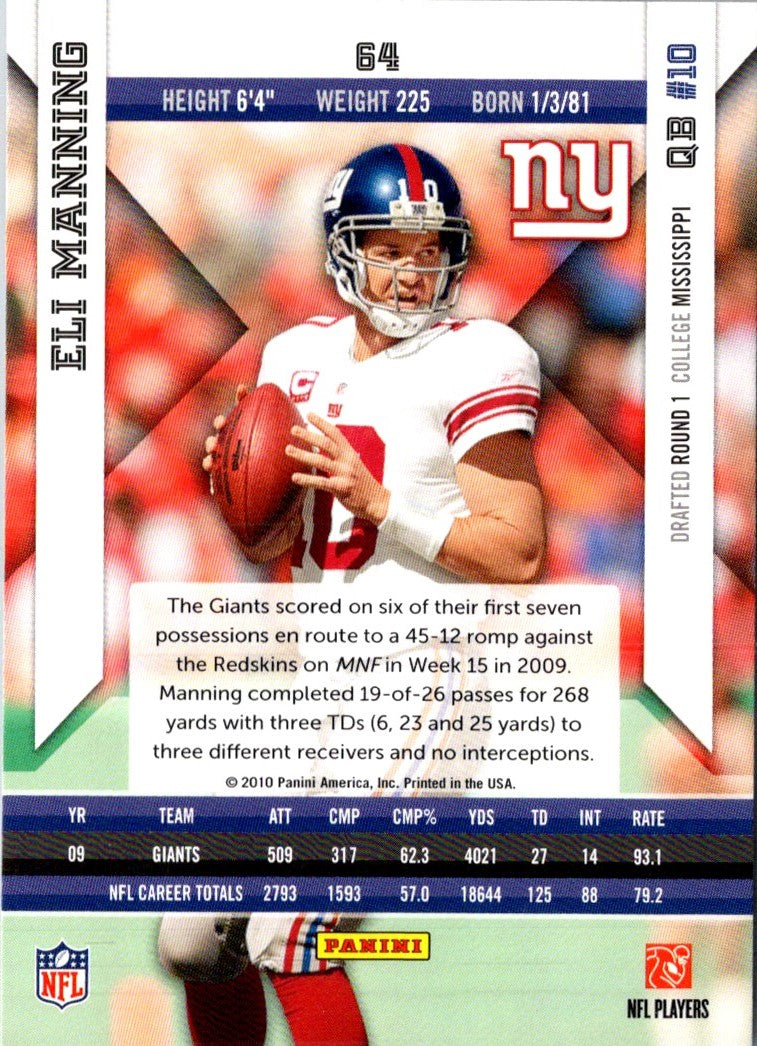 2010 Panini Epix Eli Manning