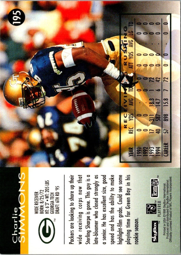 1995 SkyBox Impact Charlie Simmons