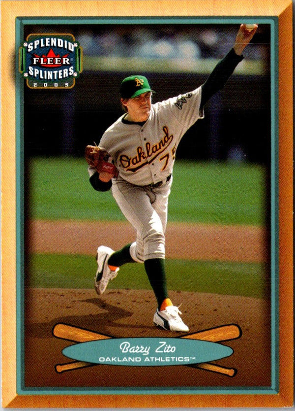 2003 Fleer Splendid Splinters Barry Zito #35