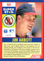 1991 Score 100 Superstars Jim Abbott #69