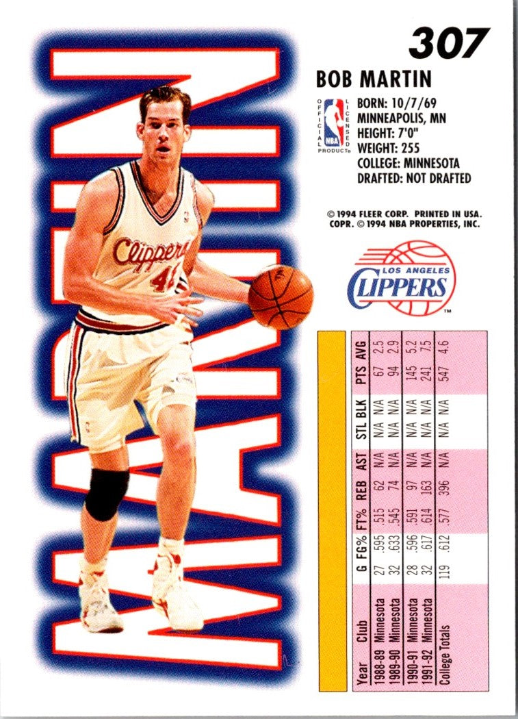 1993 Fleer Bob Martin