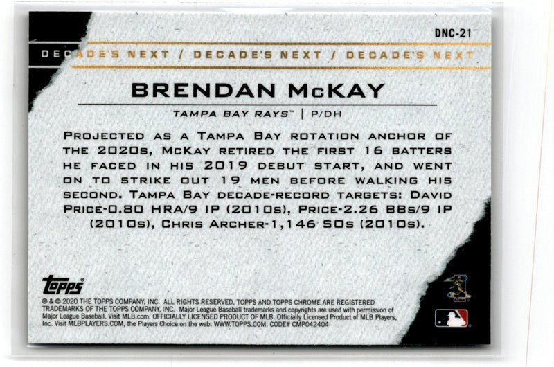 2020 Topps Chrome Update Decade's Next Brendan McKay