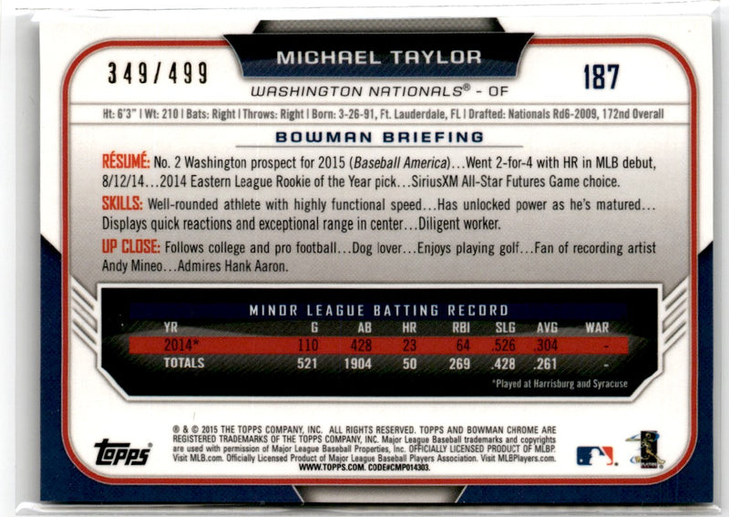 2015 Bowman Chrome Refractors Michael Taylor