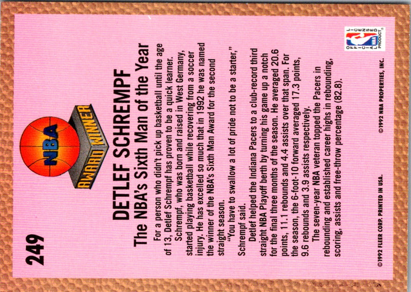 1992 Fleer Detlef Schrempf