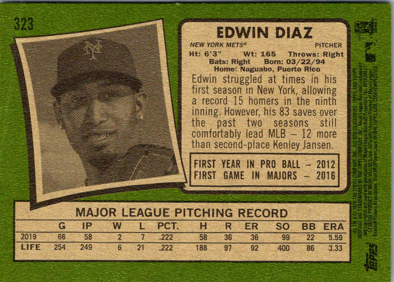 2020 Topps Heritage Edwin Diaz