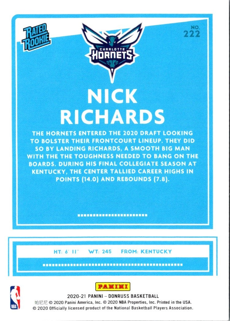 2020 Donruss Rated Rookies Nick Richards