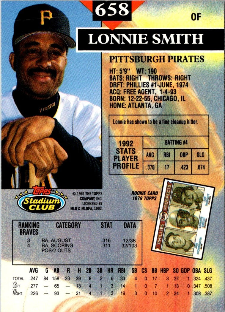 1993 Stadium Club First Day Production Lonnie Smith