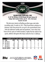 2012 Topps Quinton Coples #126 Rookie
