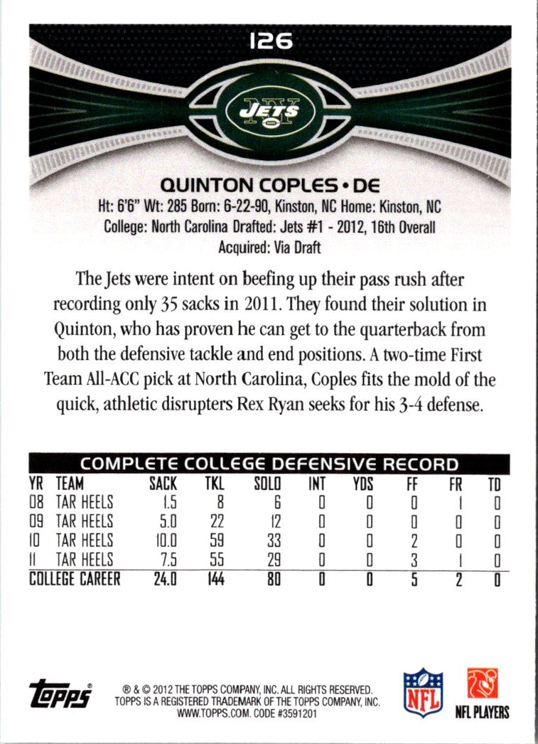 2012 Topps Quinton Coples