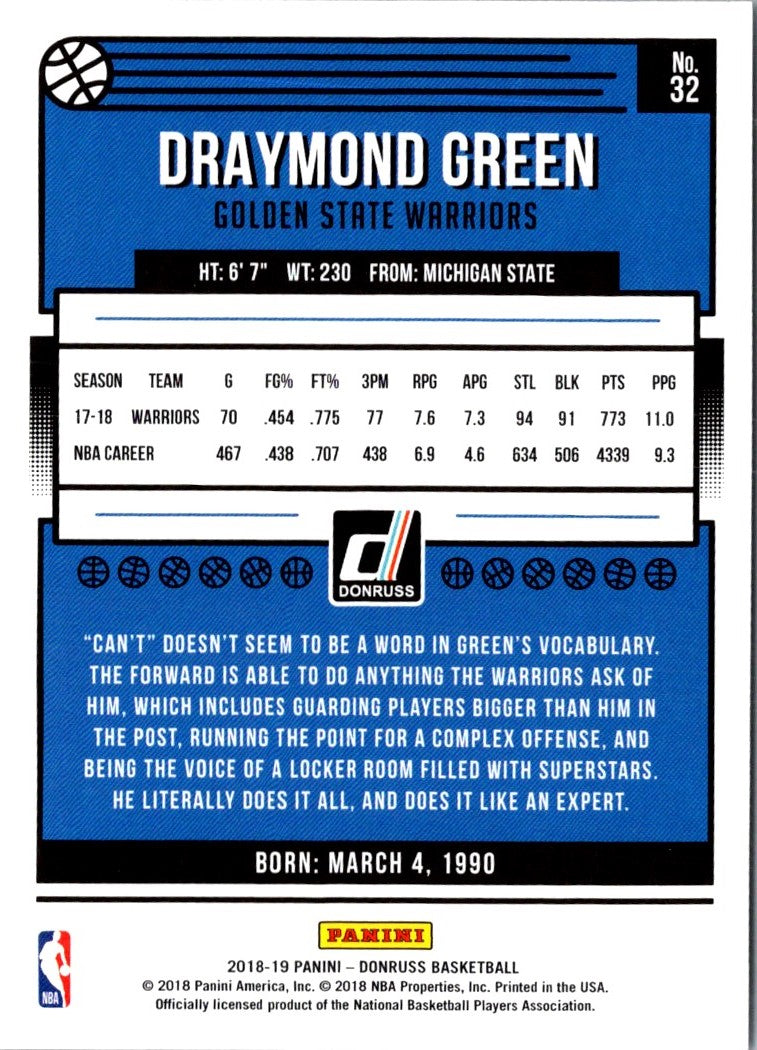 2018 Donruss Draymond Green