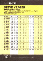 1986 Fleer Update Steve Yeager #U-131