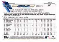 2021 Topps Blue Brandon Lowe #334
