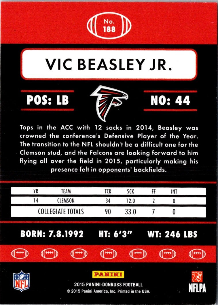 2015 Donruss Red Foil Vic Beasley Jr.