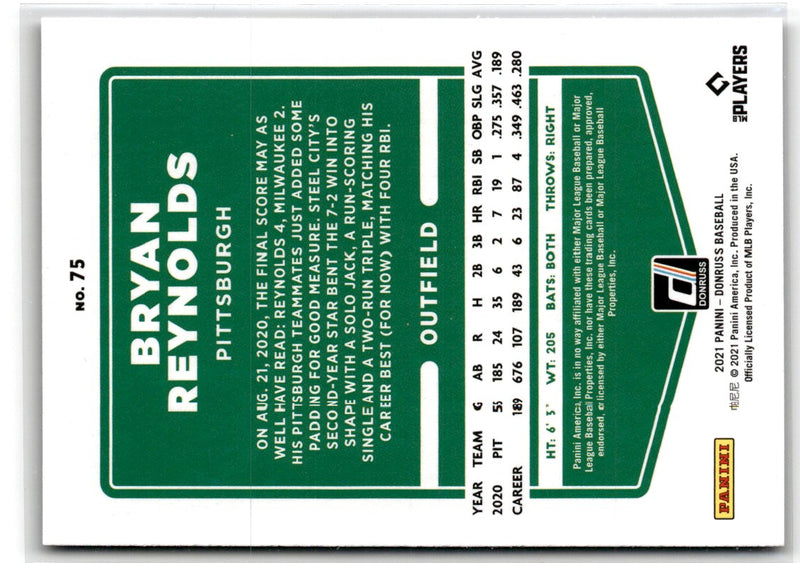 2021 Donruss Holo Blue Bryan Reynolds