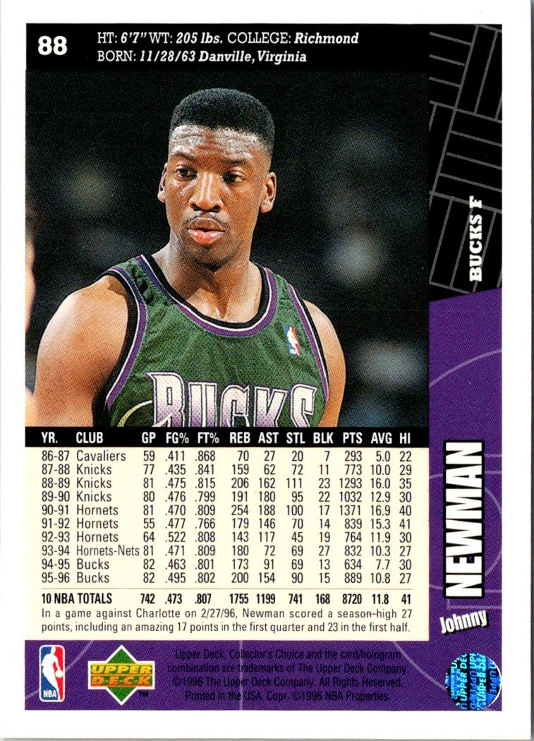 1996 Collector's Choice Johnny Newman
