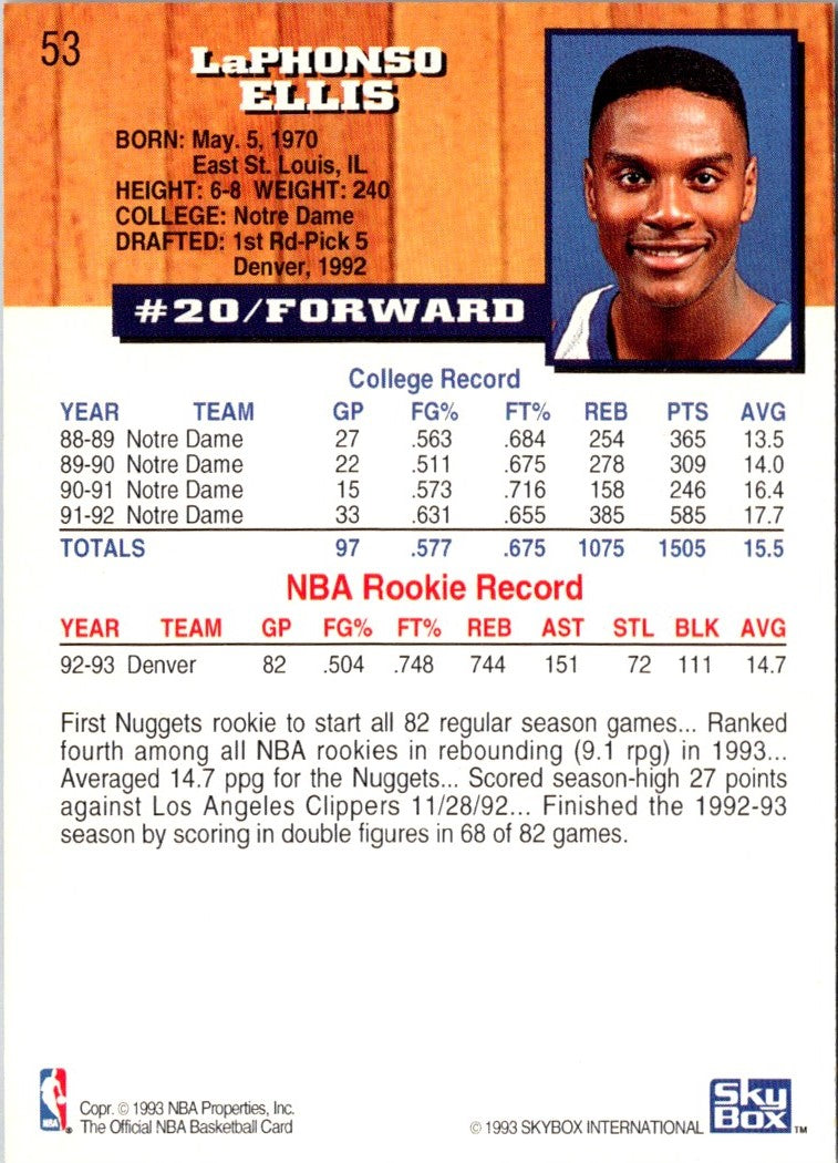 1993 Hoops LaPhonso Ellis