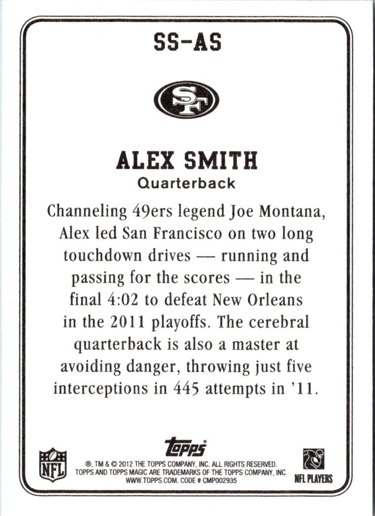 2012 Topps Magic Supernatural Stars Alex Smith
