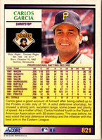 1992 Score Carlos Garcia #821